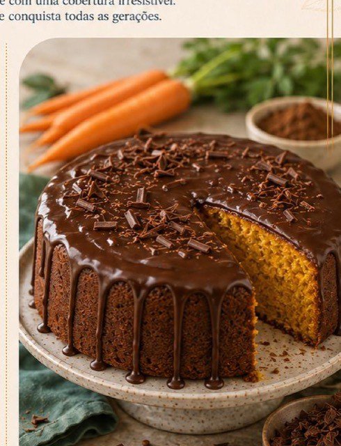 Bolo de Cenoura com Cobertura de Cacau