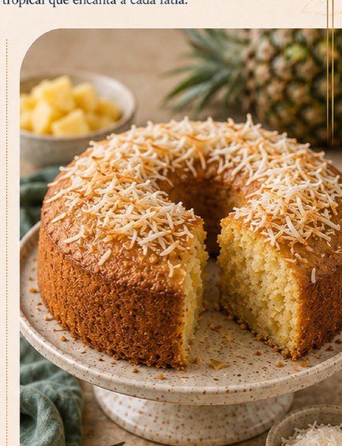 Bolo de Abacaxi com Coco