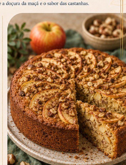 Bolo de Maçã com Castanhas
