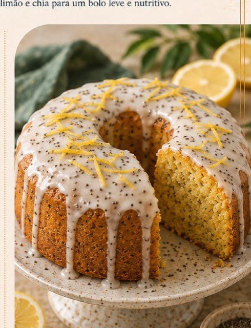 Bolo de Limão com Chia