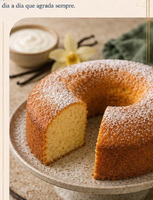 Bolo de Iogurte com Baunilha