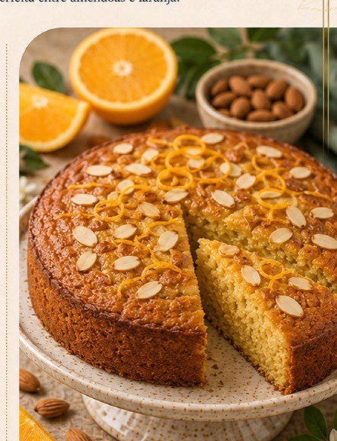 Bolo de Amêndoas com Laranja