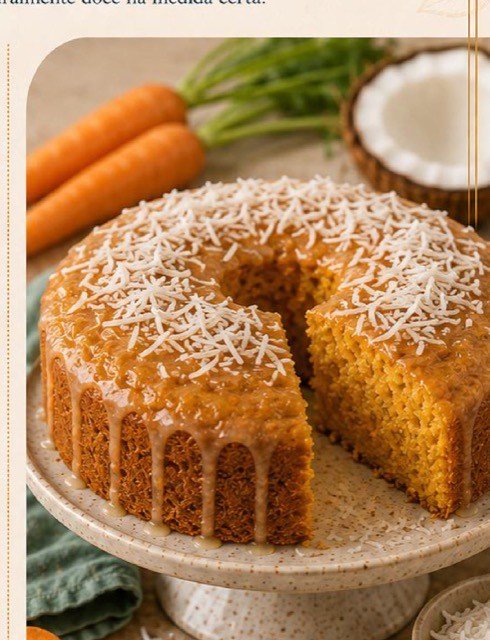 Bolo de Cenoura com Coco