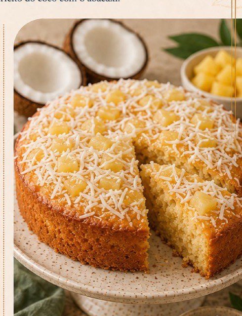 Bolo de Coco com Abacaxi