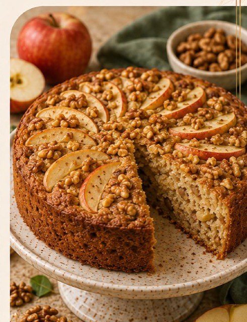 Bolo de Maçã com Nozes