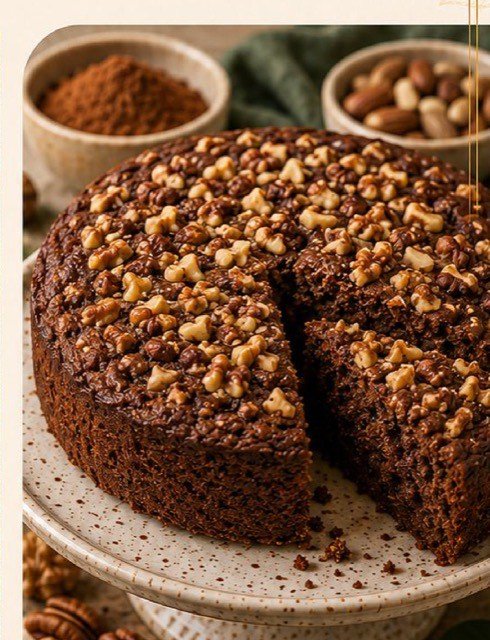 Bolo de Cacau com Castanhas