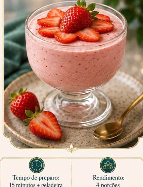 Mousse de Morango com Iogurte