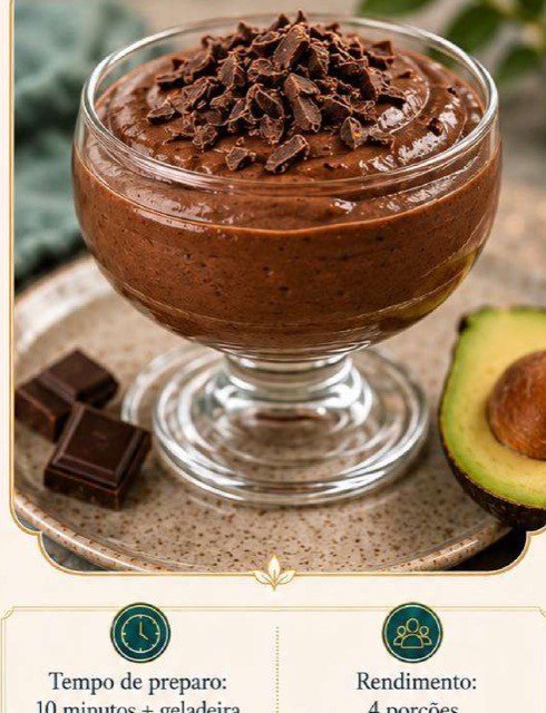 Mousse de Abacate com Cacau