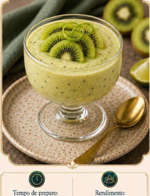 Mousse de Kiwi com Limão
