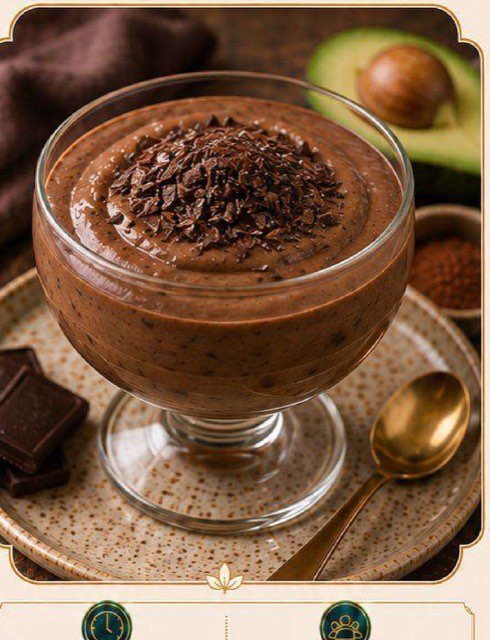 Creme Gelado de Abacate com Cacau