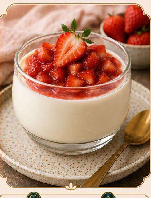 Panna Cotta Fit de Morango