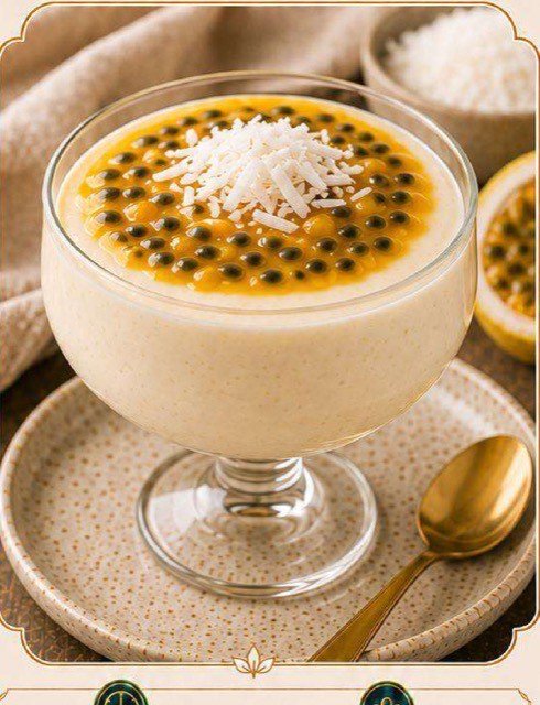 Flan de Maracujá com Coco