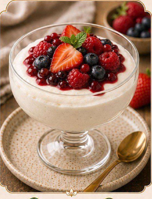 Mousse de Ricota com Frutas Vermelhas