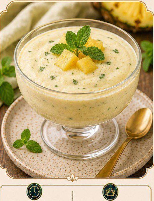 Mousse de Abacaxi com Hortelã