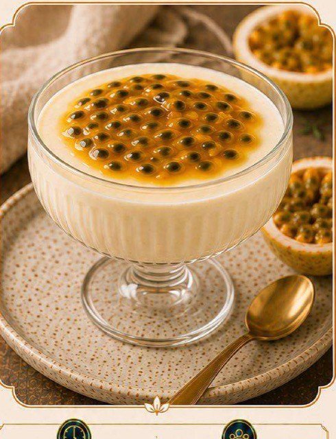 Flan de Baunilha com Maracujá