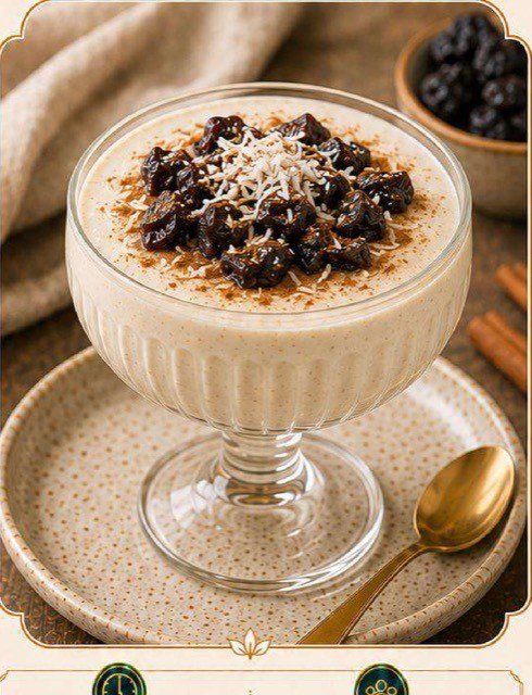 Creme de Coco com Ameixa e Canela